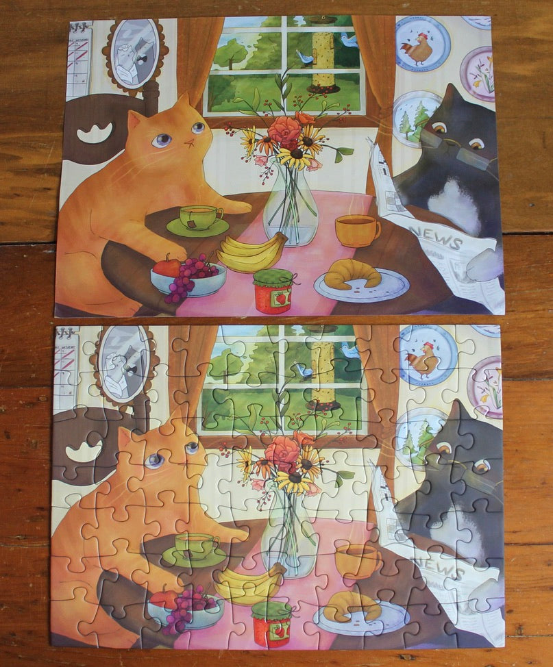 Cats Having Breakfast | 70-Piece Jigsaw Puzzle