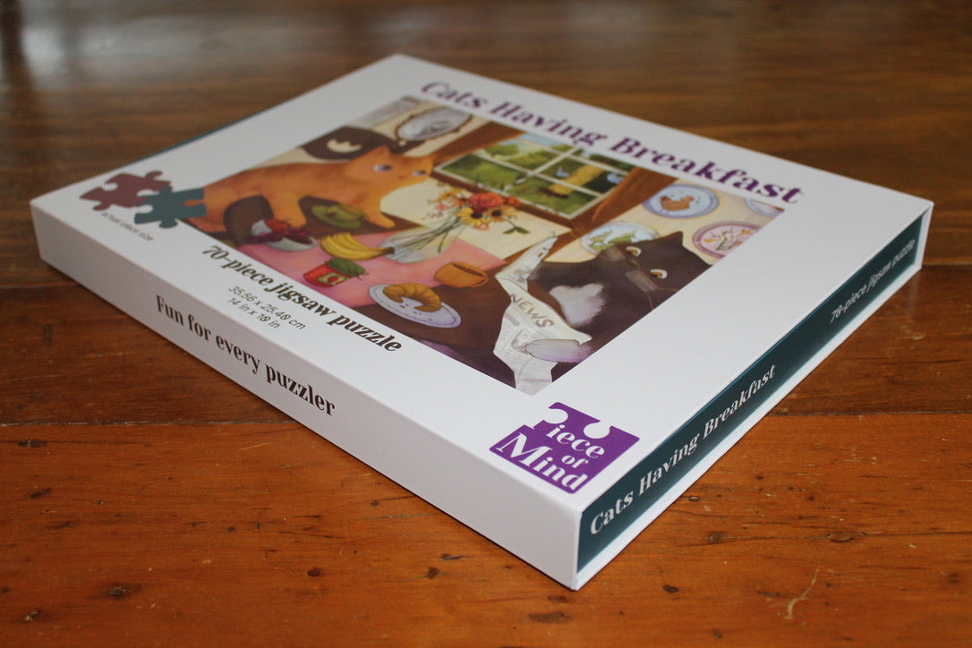 Cats Having Breakfast | 70-Piece Jigsaw Puzzle